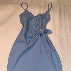 Light blue mini tie dress